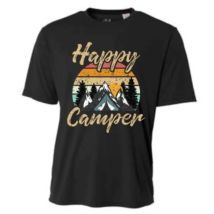 Camping Hiking Lover Present Happy Camper Cooling Performance Crew T-Shirt