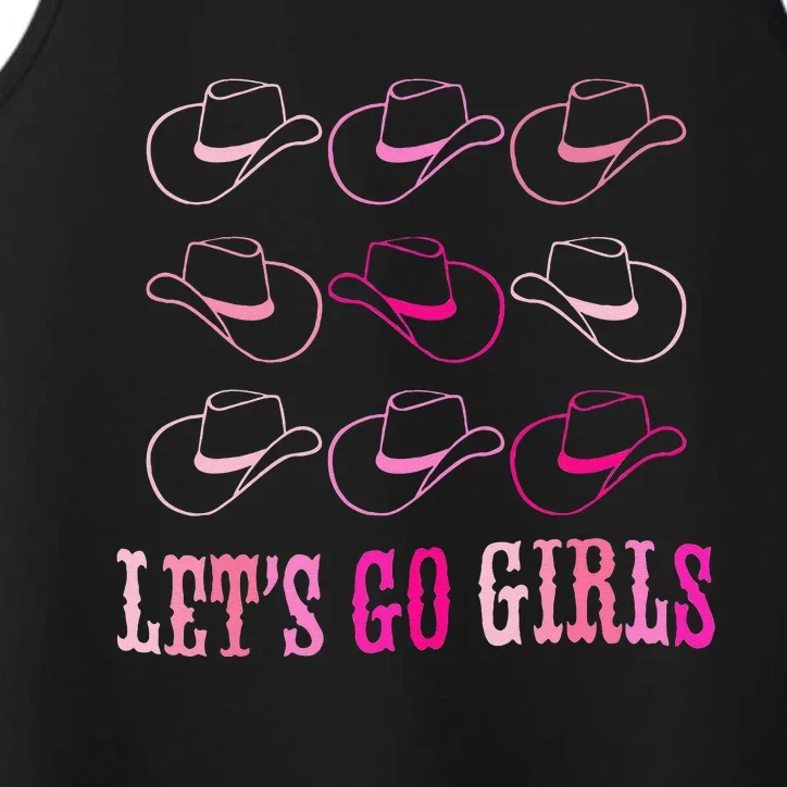 Cowboy Hat Lets Go Western Cow Performance Tank