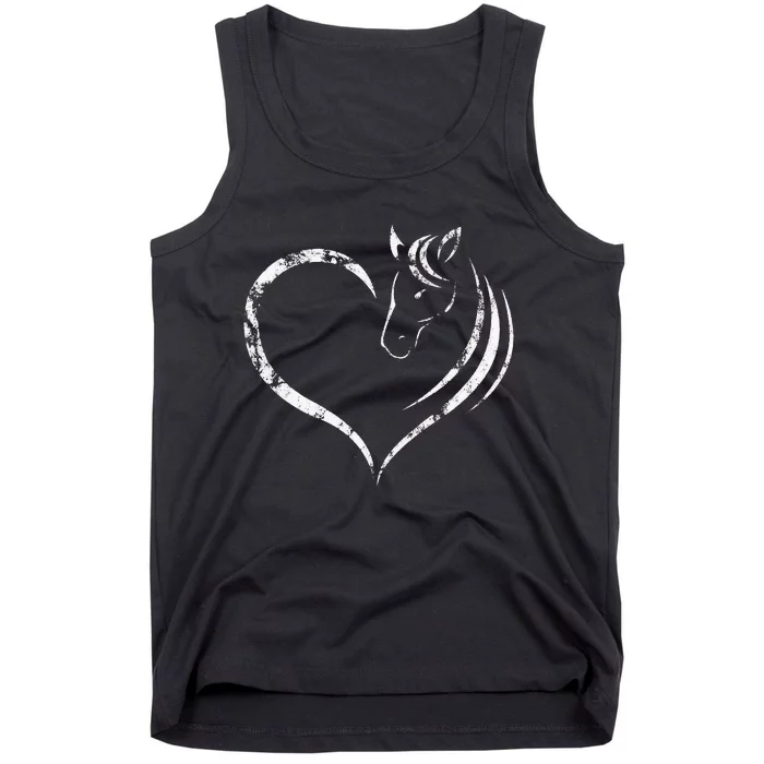 Cute Horse Lover Outfit Gift for  Horse and Heart Tank Top