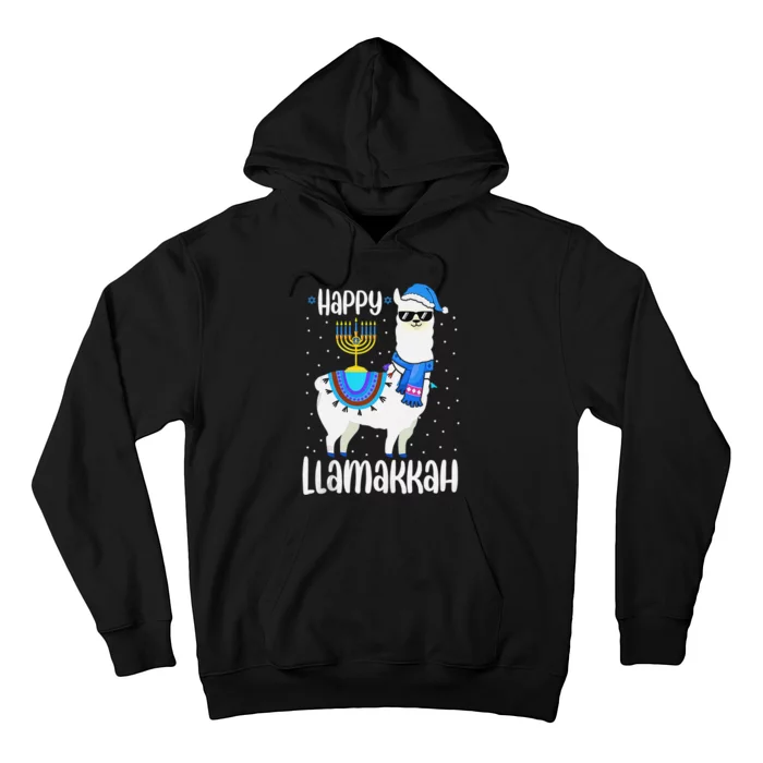 Christmas Happy Llamakah Squad Cute Alpaca Hanukkah Hoodie