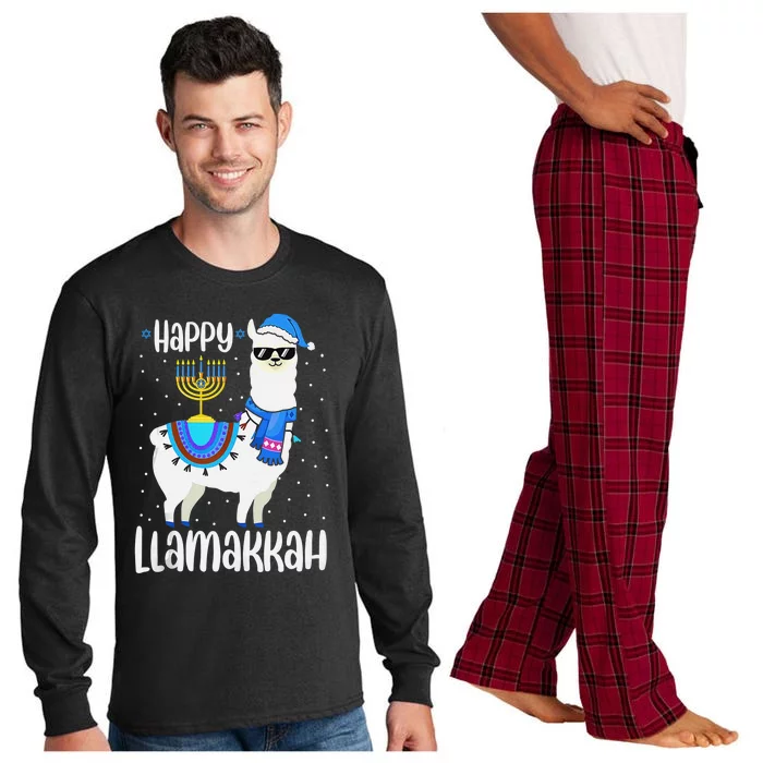 Christmas Happy Llamakah Squad Cute Alpaca Hanukkah Long Sleeve Pajama Set