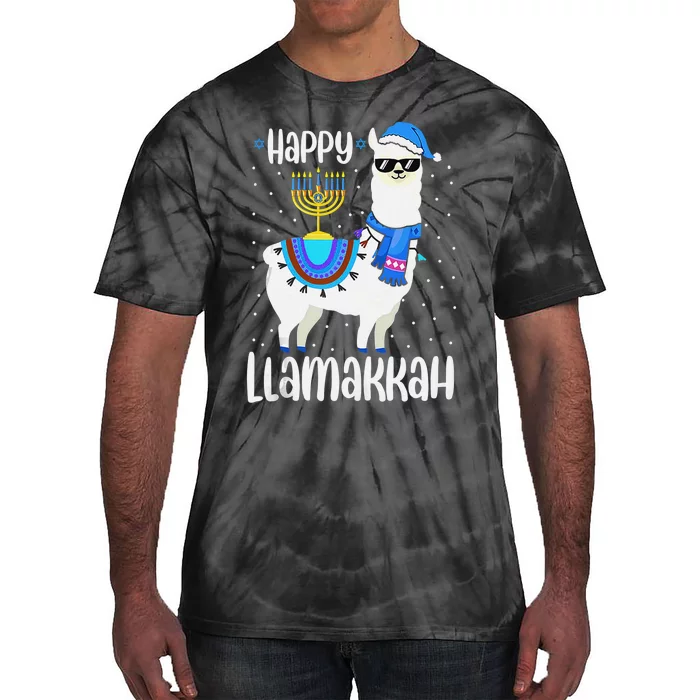 Christmas Happy Llamakah Squad Cute Alpaca Hanukkah Tie-Dye T-Shirt