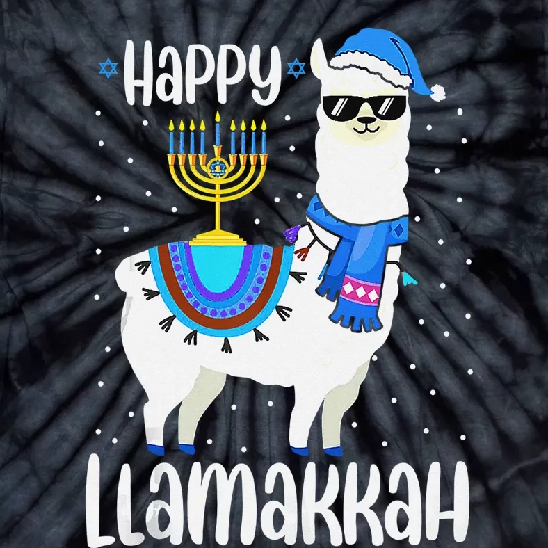 Christmas Happy Llamakah Squad Cute Alpaca Hanukkah Tie-Dye T-Shirt