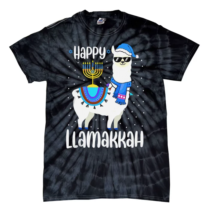 Christmas Happy Llamakah Squad Cute Alpaca Hanukkah Tie-Dye T-Shirt