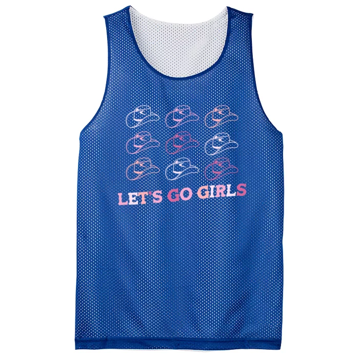 Cow Hat Lets Go Western Cow Pink Funny Gift Mesh Reversible Basketball Jersey Tank