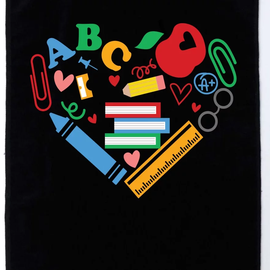 Cute Heart Love Back To School Supplies Platinum Collection Golf Towel