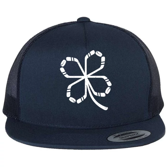 Clover Hockey Logo Flat Bill Trucker Hat