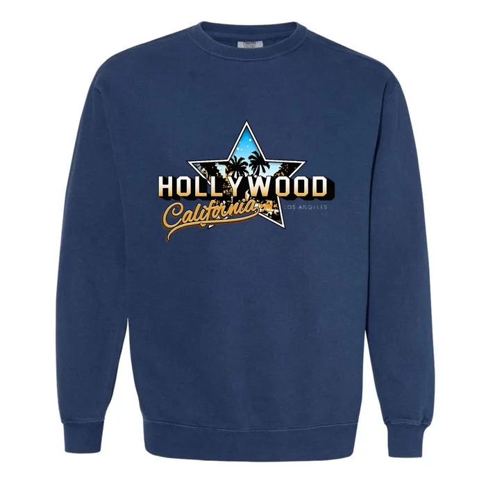 Cool Hollywood Los Angeles California Stars Garment-Dyed Sweatshirt