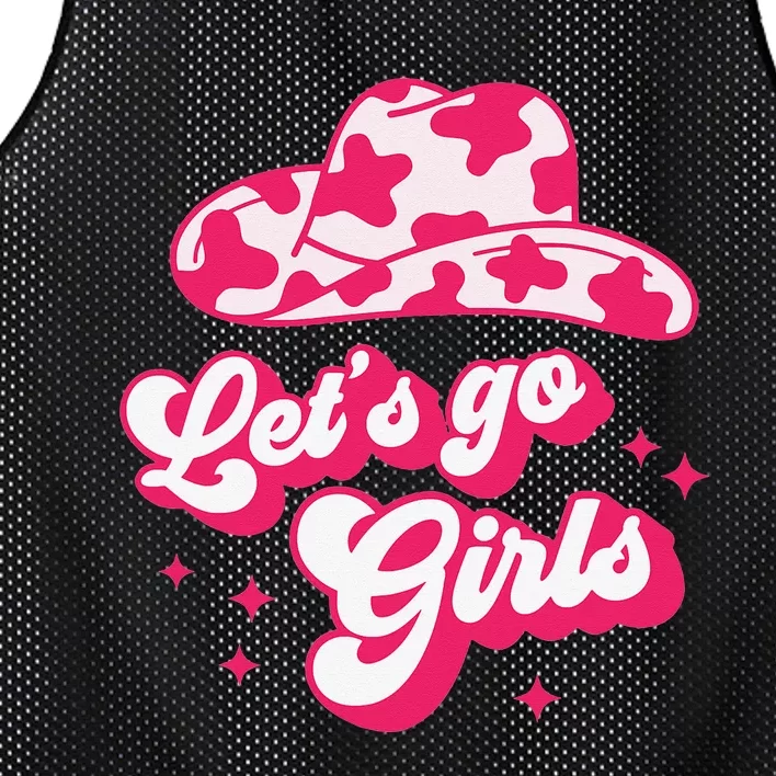 Cow Hat Let's Go Western Cowgirls cow hat Mesh Reversible Basketball Jersey Tank