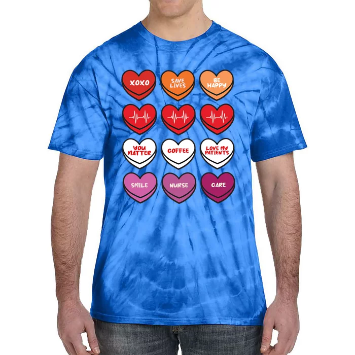 Candy Heart Lesbian Lgbtq Pride Cute Nursing Nurse Gift Tie-Dye T-Shirt