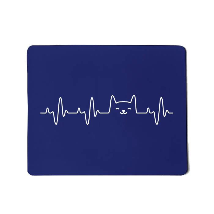 Cat Heartbeat Love Cats Women Girl Cat Lover Mousepad