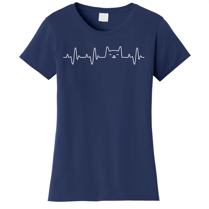 Cat Heartbeat Love Cats Women Girl Cat Lover Women's T-Shirt