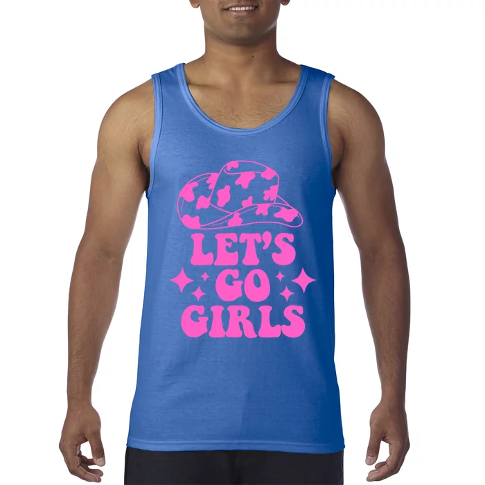 Cowboy Hat Let's Go Girls Western Cowgirls Tank Top