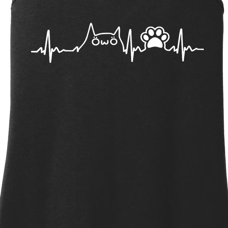 Cat Heartbeat Love Cats Funny Cat Lover, Cat Dad, Cat Mom Ladies Essential Tank