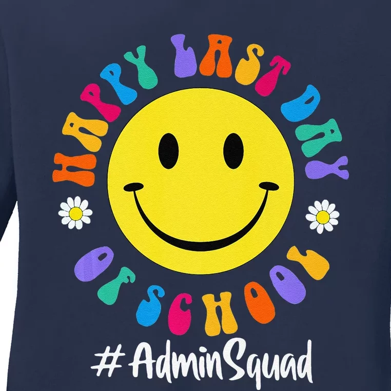 Cute Happy Last Day Of School Admin Squad Team Office Premium Ladies Long Sleeve Shirt