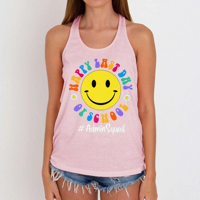 Cute Happy Last Day Of School Admin Squad Team Office Premium Women's Knotted Racerback Tank