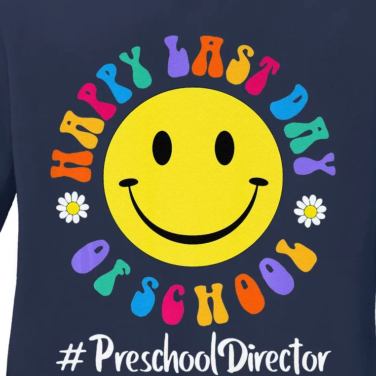 Cute Happy Last Day Of School Preschool Director Premium Ladies Long Sleeve Shirt