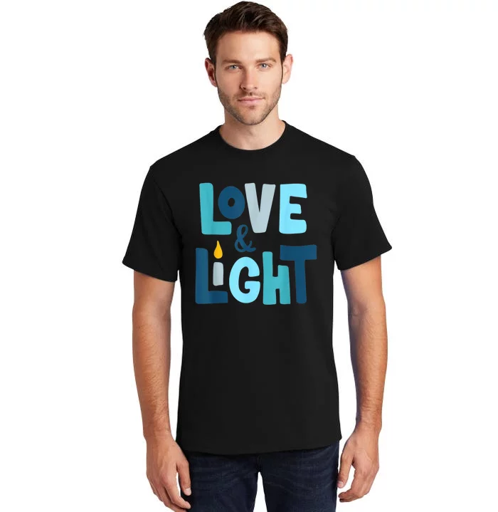 Christmas Hanukkah Love And Light Chanukah Jewish Tall T-Shirt