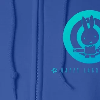 Cute Happy Labor Day Bunny Rabbit Holding Wrench Great Gift Full Zip Hoodie