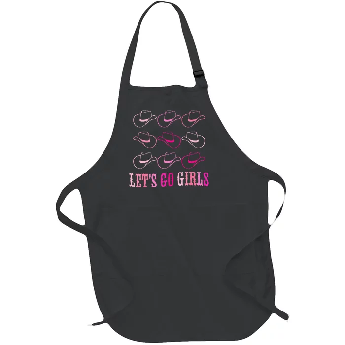 Cowboy Hat Lets Go Girls Western Cowgirls Full-Length Apron With Pocket