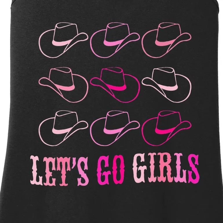 Cowboy Hat Lets Go Girls Western Cowgirls Ladies Essential Tank