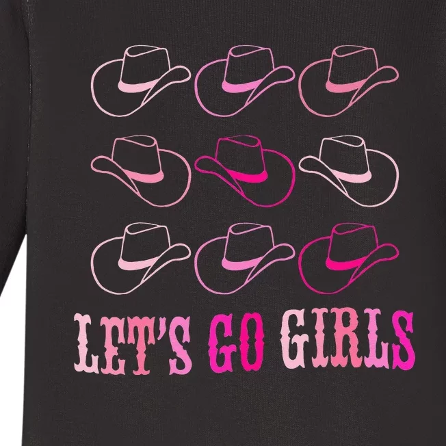 Cowboy Hat Lets Go Girls Western Cowgirls Baby Long Sleeve Bodysuit