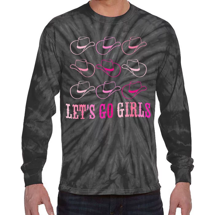 Cowboy Hat Lets Go Girls Western Cowgirls Tie-Dye Long Sleeve Shirt