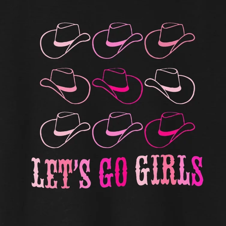 Cowboy Hat Lets Go Girls Western Cowgirls Women's Crop Top Tee