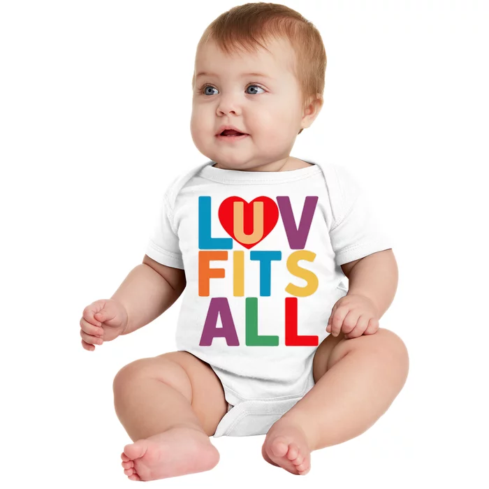 Colorful Heart Luv Fits All Baby Bodysuit