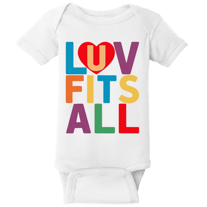 Colorful Heart Luv Fits All Baby Bodysuit