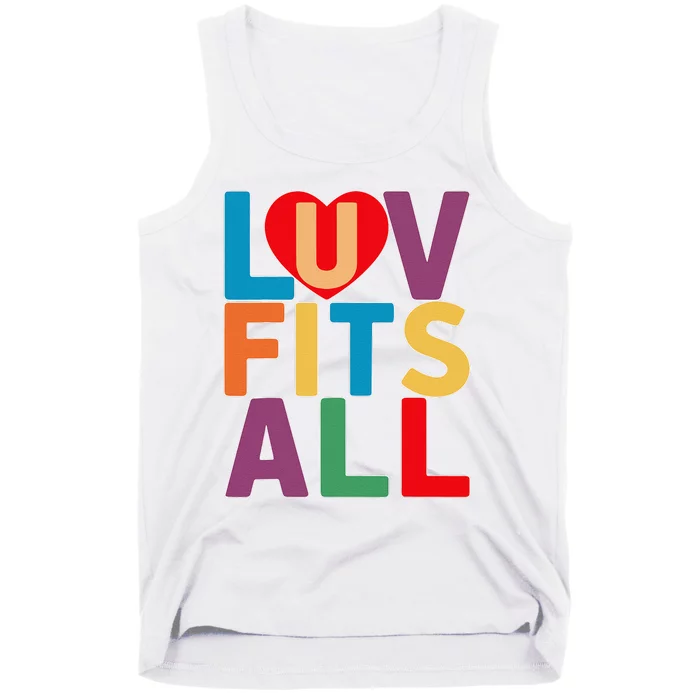 Colorful Heart Luv Fits All Tank Top