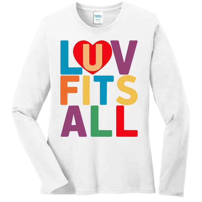 Colorful Heart Luv Fits All Ladies Long Sleeve Shirt