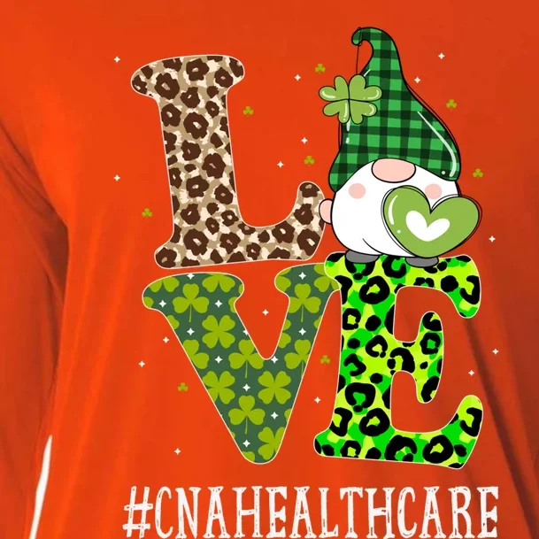 Cna Healthcare Love St Patricks Day Gnome Leopard Funny Gift Cooling Performance Long Sleeve Crew