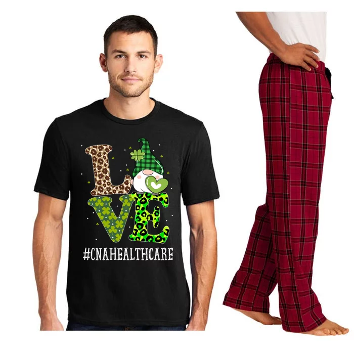 Cna Healthcare Love St Patricks Day Gnome Leopard Funny Gift Pajama Set