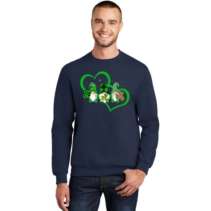 Cute Heart Leopard Gnomes Irish Shamrock St Patrick's Day Sweatshirt