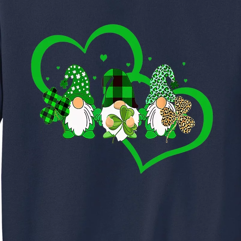 Cute Heart Leopard Gnomes Irish Shamrock St Patrick's Day Sweatshirt