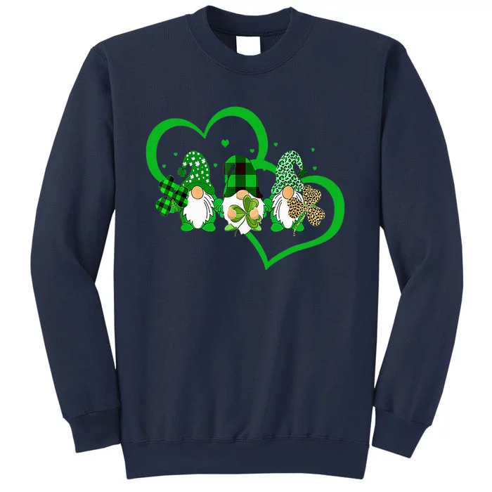 Cute Heart Leopard Gnomes Irish Shamrock St Patrick's Day Sweatshirt