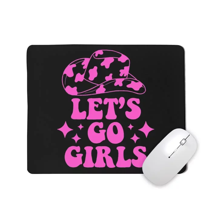 Cow Hat Let's Go Western Cowgirls Mousepad