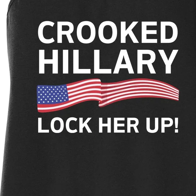 Crooked Hillary Lock Her Up Women's Racerback Tank