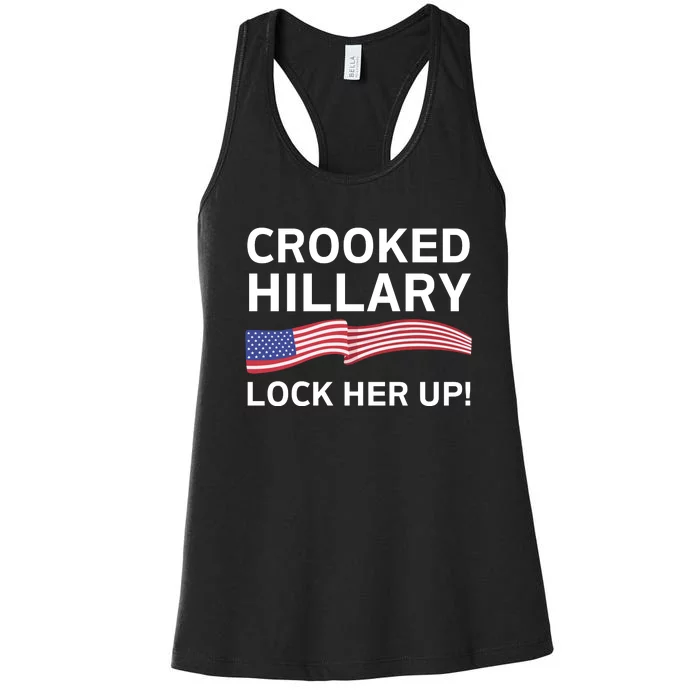 Crooked Hillary Lock Her Up Women's Racerback Tank