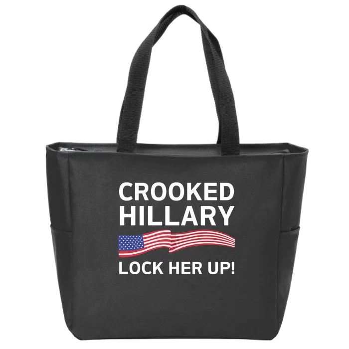 Crooked Hillary Lock Her Up Zip Tote Bag