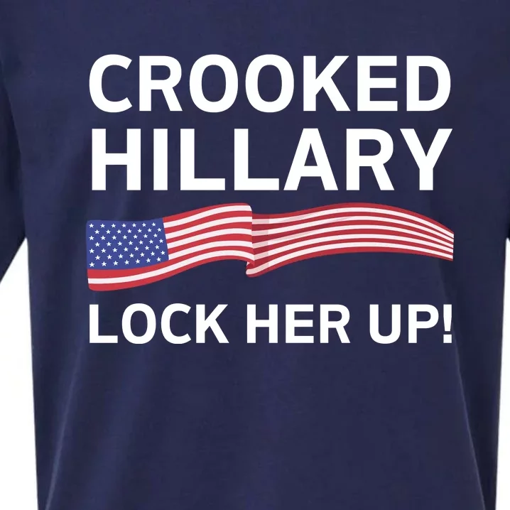 Crooked Hillary Lock Her Up Sueded Cloud Jersey T-Shirt