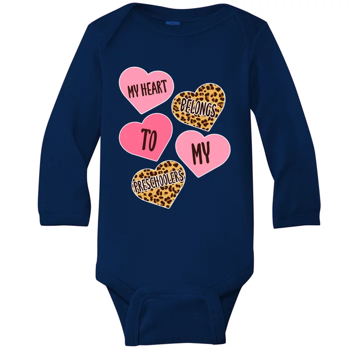 Conversation Heart Love Valentines Day Preschool Teacher Cool Gift Baby Long Sleeve Bodysuit