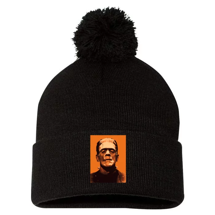 Classic Halloween Monster Frankenstein Vintage Horror Orange Pom Pom 12in Knit Beanie