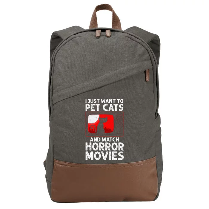 Cute Horror Movie Design For Women Horror Movie Lover Cotton Canvas Backpack