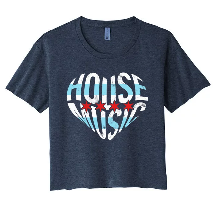 Chicago House Music I Love House Music DJ Women's Crop Top Tee