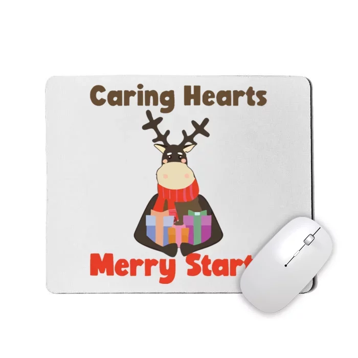 Caring Hearts Merry Starts Christmas Mousepad