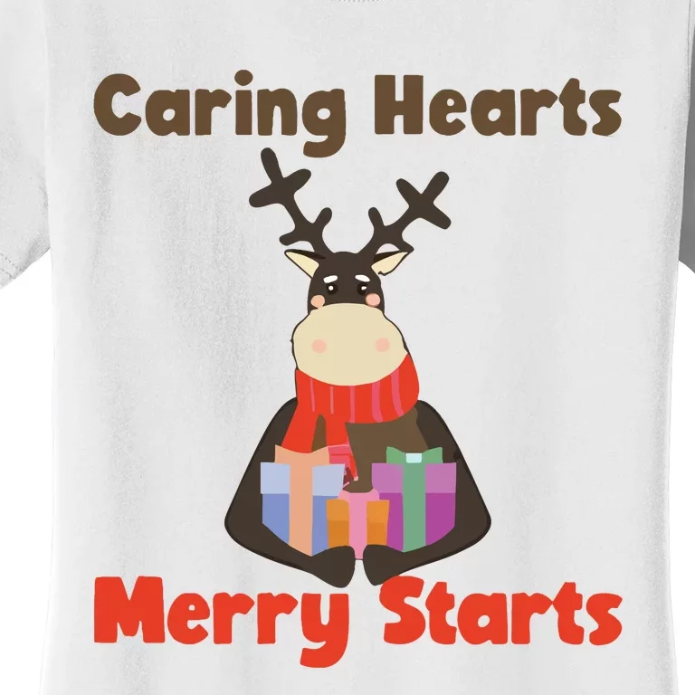 Caring Hearts Merry Starts Christmas Women's T-Shirt