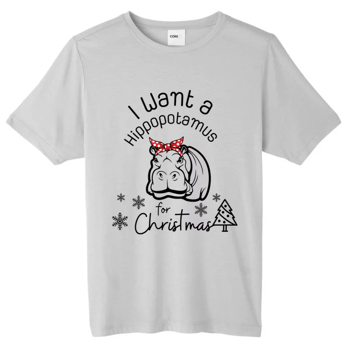 Christmas Hippo Merry Xmas Hippopotamus Happy Holidays Meaningful Gift ChromaSoft Performance T-Shirt