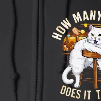 Cat How Many Beers Does It Take Full Zip Hoodie